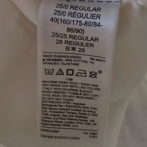 Gap Women’s 0 / 25 Shorts Mid Rise White Denim Cuffed 5" Inseam Stretch - Picture 4 of 12